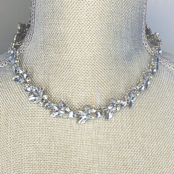 Statement Fashion Jewelry l Costume Necklace l Clear Crystal Wheat Necklace #182 - Picture 5 of 5